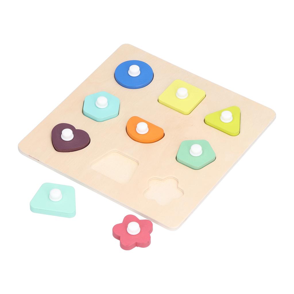 Wooden Peg Puzzles Toys Toddler Educational Knob Learning Puzzle Board Toys for KidsShape