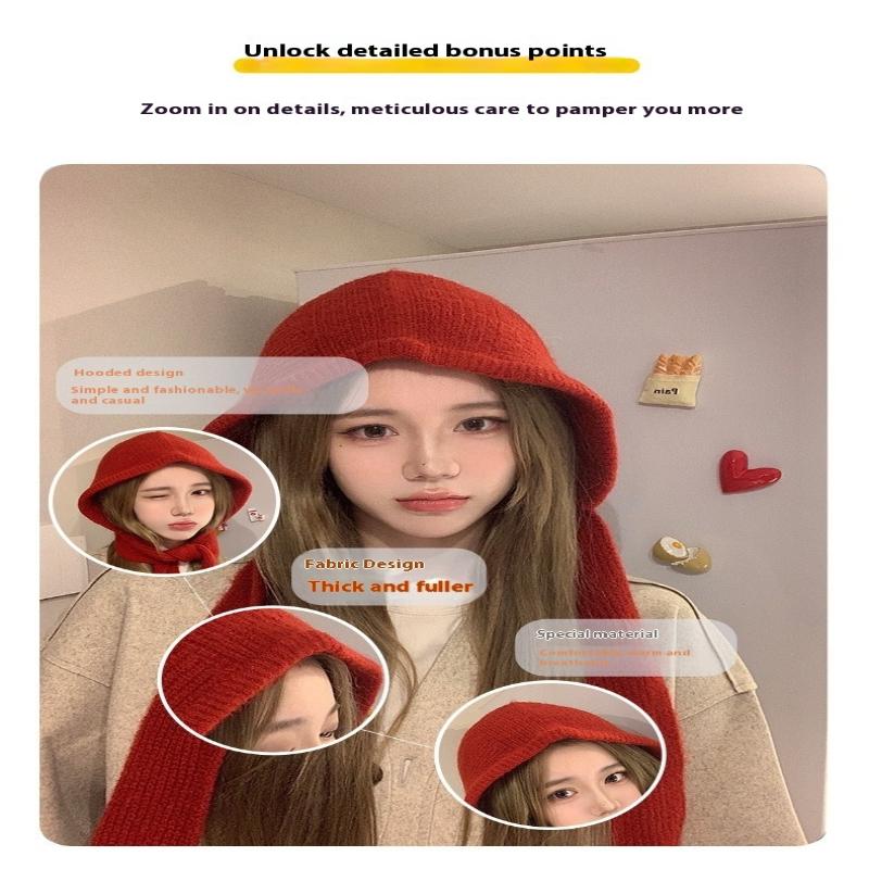Корейский шарф-капюшон, шапка-балаклава, защита ушей, теплые шапки-бомберы, женские ретро-шапки с завязками и бантами, зимние аксессуары, вязаная шапка-закон