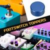 Uxcell 6 Pieces Footswitch Toppers Guitar Pedal Button Caps Metal Footswitch Top Covers for Inch Guitar Effect Pedal Black and Dark Blue 3/8 Buttons,