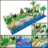 32X32 Dots Building Block Base Plate 25.5X25.5Cm Grassland River,Tropical Treehouse & City Road Street Scenery Bricks Toys