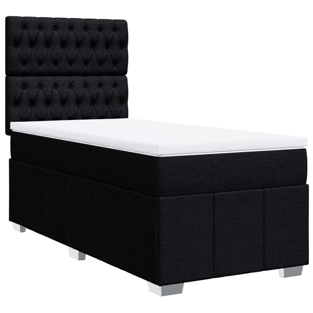Box Spring Bed with Mattress Black 80 x 200 cm Fabric