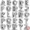 New 925 Silver 26 Letters Alphabet A Charm Bead Bracelets Pendant Silver DIY Jewelry
