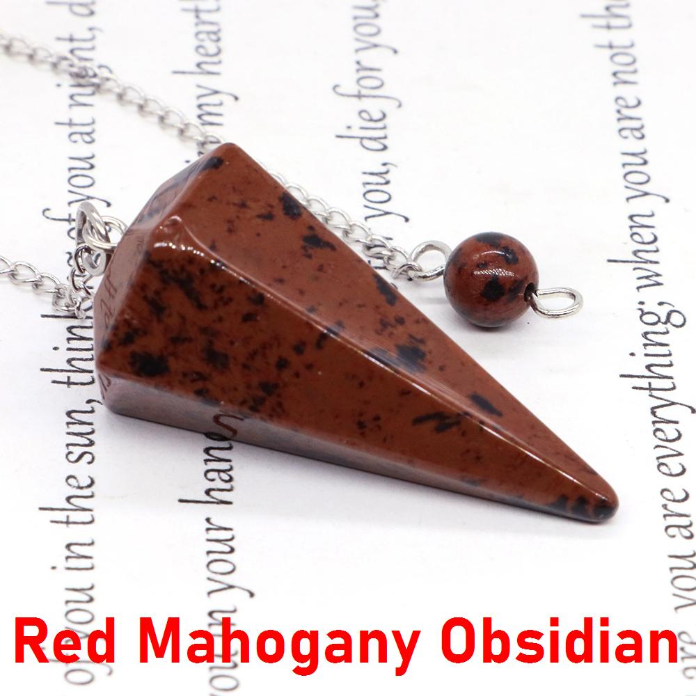 Natural Stone Reiki Healing Pendulum,For Dowsing Spiritual Divination Cone Crystal Quartz Pendulos Small Size Necklace Jewelry