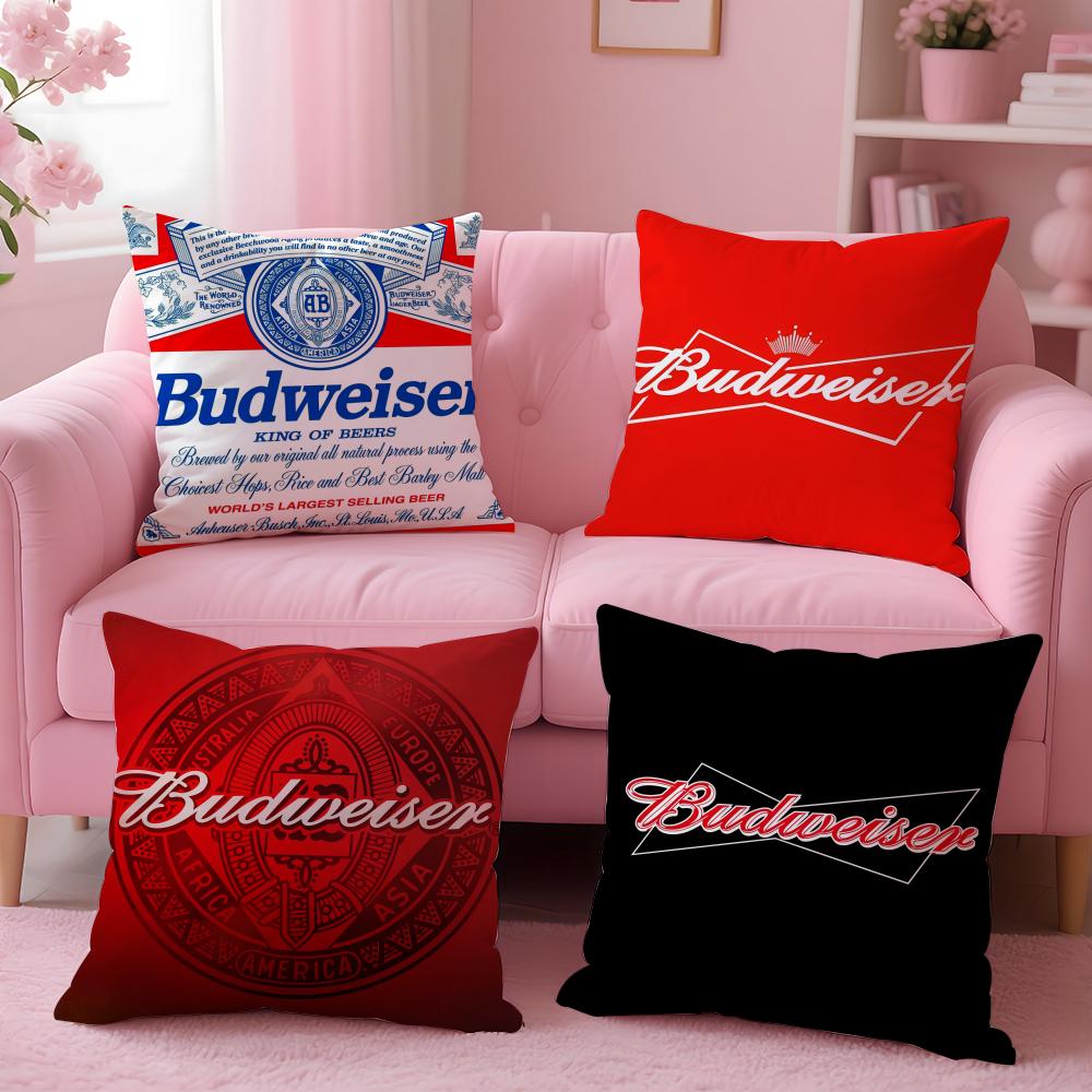 Beverage BBudweiser Cushion Cover Breathable Linen Pillowcase Summer Odorless EcoFriendly Invisible Zipper Washable