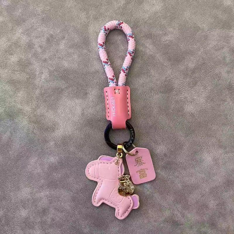 Cowhide Minimalist Couple Keychain - Exquisite Gift Bag Charm