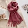 Luxury Wool Scarf For Women Fashion Warm Cashmere Scarves Korean Style Solid Knitted Shawl Wrap Pashmina Bandana Christmas Gift