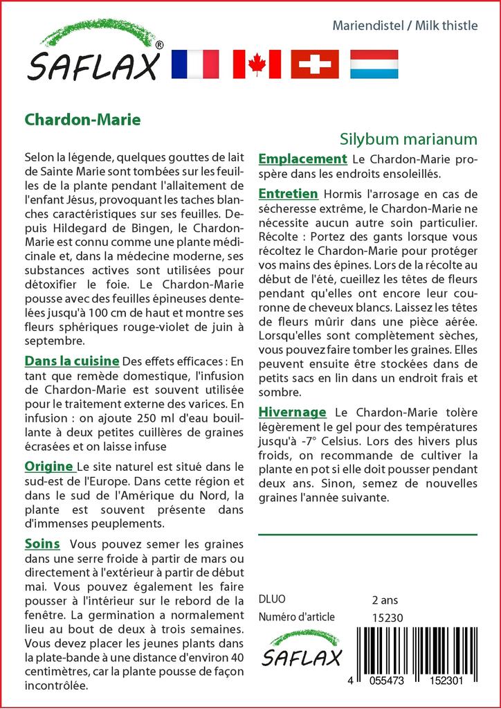 SAFLAX Garden in the Bag - Расторопша пятнистая - 75 семян - С субстратом в подходящем стоячем пакете - Расторопша пятнистая