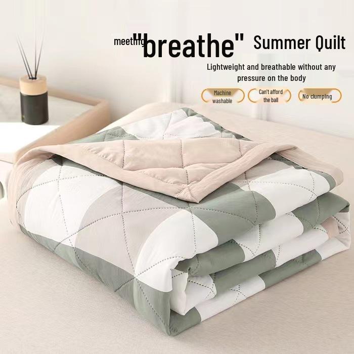 Washed Cotton Summer Quilt - Lightweight, Breathable, Machine Washable
