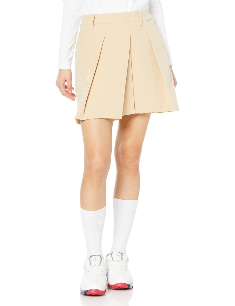 Admiral Golf ADLA317 Women's Random Tuck 4-Way Stretch Skirt, Beige