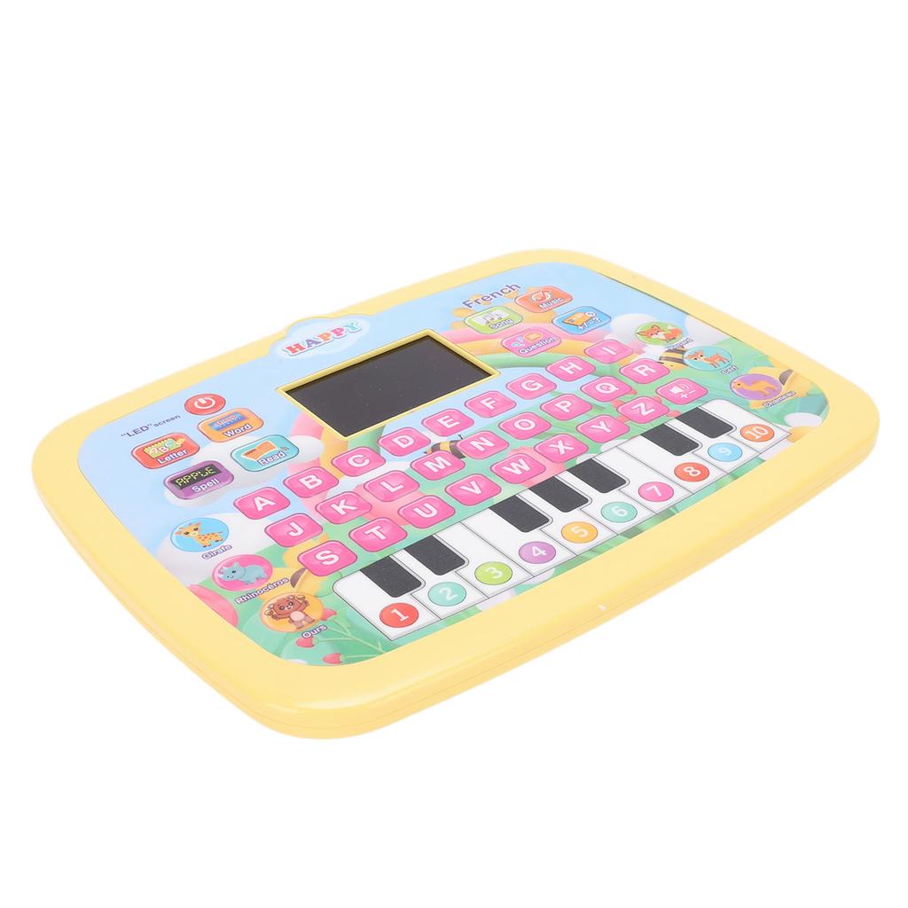 Kids Learning Tablet LED Screen Educational Alphabet Numbers Story Reading Learning Tablet Toy Yellow