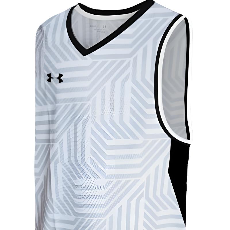 Under Armour Логотип печати дышащий свободный крой баскетбольная майка мужские топы белые 23500102-100
