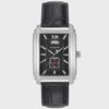 GOER Men's Automatic Rectangular Leather Strap Calendar Watch