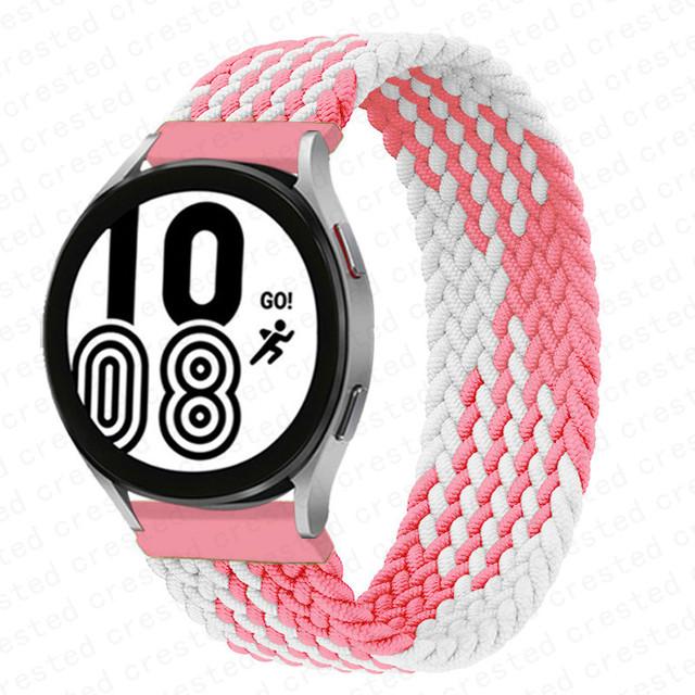 20 мм 22 мм ремешок для Samsung Galaxy watch 6 7 4 5 pro active 2 Gear S3 плетеный браслет solo loop ремешок Huawei watch GT 2 3