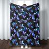 Purple Butterfly Flannel Blanket Watercolor Pattern Blanket Home Office Nap Blanket Air Conditioning Blanket