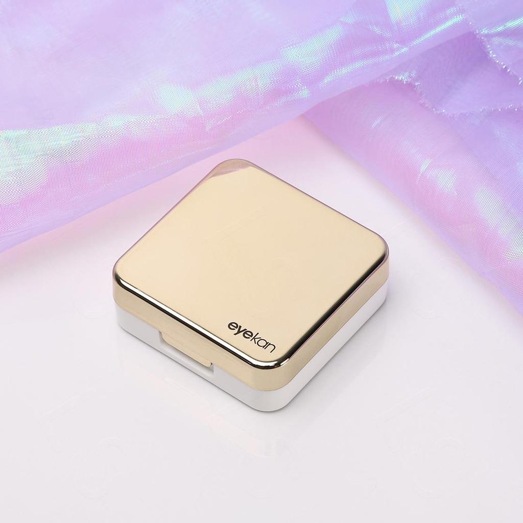 1 шт., светоотражающий чехол, чехол для контактных линз, набор с зеркалом, одноцветный, портативный контейнер для контактных линз, милый дорожный набор, коробка