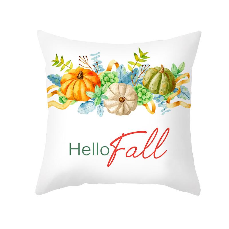 New Pumpkin Thanksgiving Pillow Cover Ins Nordic Peach Skin Printed Cushion Cushion Cover Home Products