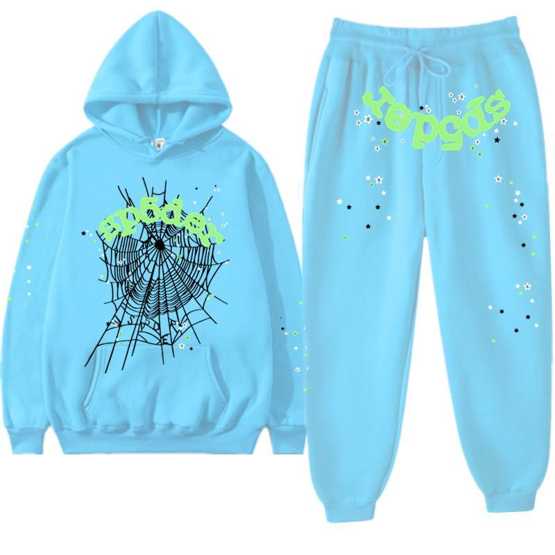 Unisex Hooded Sweatshirt Set With Bold 555555 Graphic Print - Cotton Blend Streetwear Fall