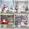 Christmas Cute Snowman Christmas Tree Tapestry Bedroom Living Room Home Christmas Decoration Tapestry