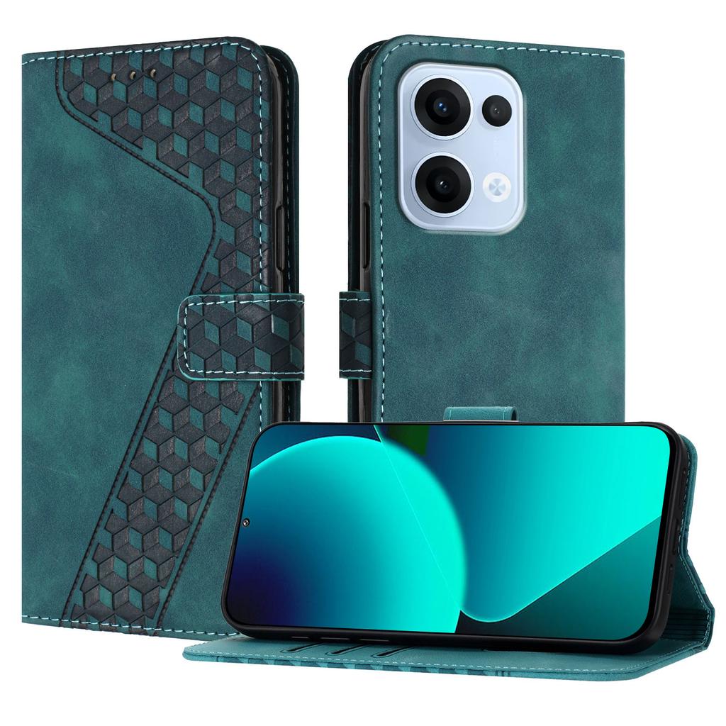 Для Oppo Reno13 5G (Глобальный) Кожаный чехол с 7-образным узором, кошелек-подставка, противоударный чехол для телефона