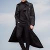 Мужской длинный рукав удлиненный однотонный плащ модный длинный рукав лацкан повседневная куртка