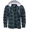 Осенне-зимняя мужская фланелевая рубашка, хлопковая рубашка с длинными рукавами, повседневная рубашка с капюшоном