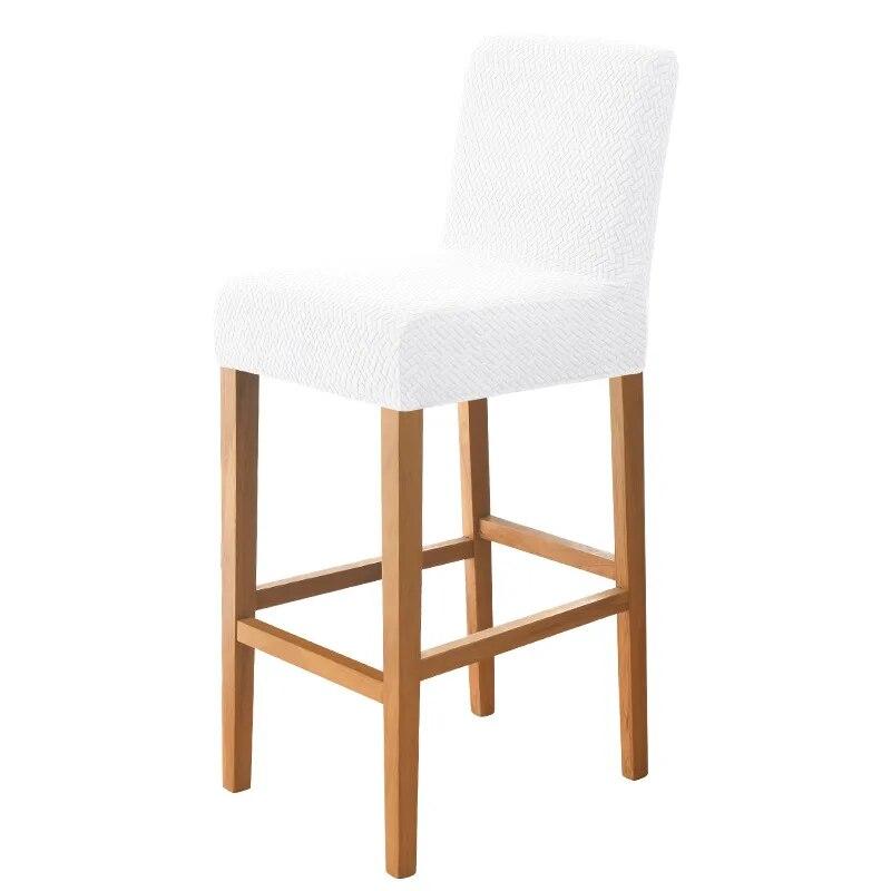 Чехлы на стулья для барного стула в отеле, жаккардовые чехлы на стулья с короткой спинкой для столовой, банкета, кухни, эластичный чехол из спандекса
