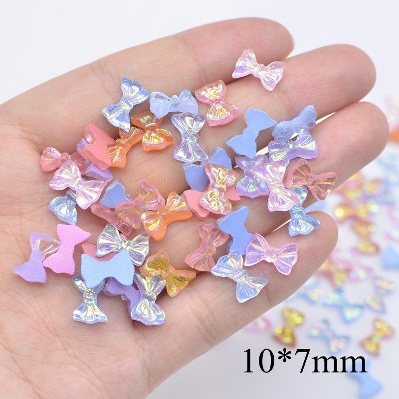 40 шт. 10*7 мм красочный мини-галстук с бантом, кабошон, скрапбукинг, сделай сам, камень из смолы для дизайна ногтей, орнамент, нашивки, аксессуары