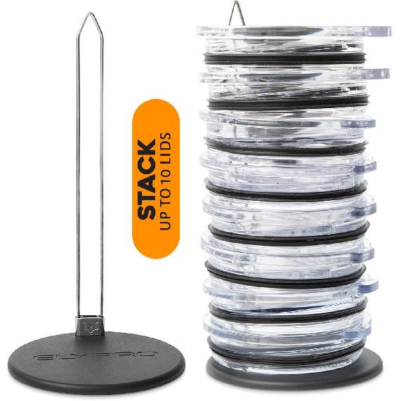 ELYPRO - Revolutionary Tumbler Lid Organizer for Stanley, Yeti Cap Lids- Space-Saving Design - Slim Vertical Storage for Up to 10 Lids , Clutter-Free