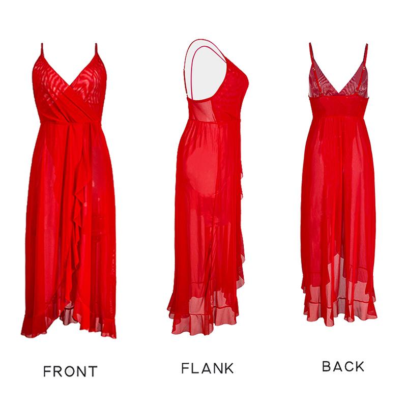 Женская летняя сексуальная сетчатая прозрачная кружевная вышитая юбка-пижама