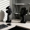 Скульптура Абстрактный Мыслитель Не Слышит Не Видит Не Говорит Современная Статуэтка Головы из Смолы Коллекционная Фигурка для Дома Офиса Полки Настольного Декора