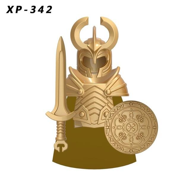 Строительные блоки, средневековые рыцари, солдаты, военные Асгард, гномы, кирпичи, развивающие игрушки для детей KT1044