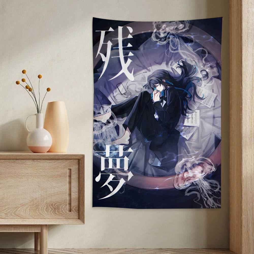 Singer AAdo Anime Tapestry Hippie Flower Wall Carpets Dorm Decor Cheap Hippie Wall Hanging
