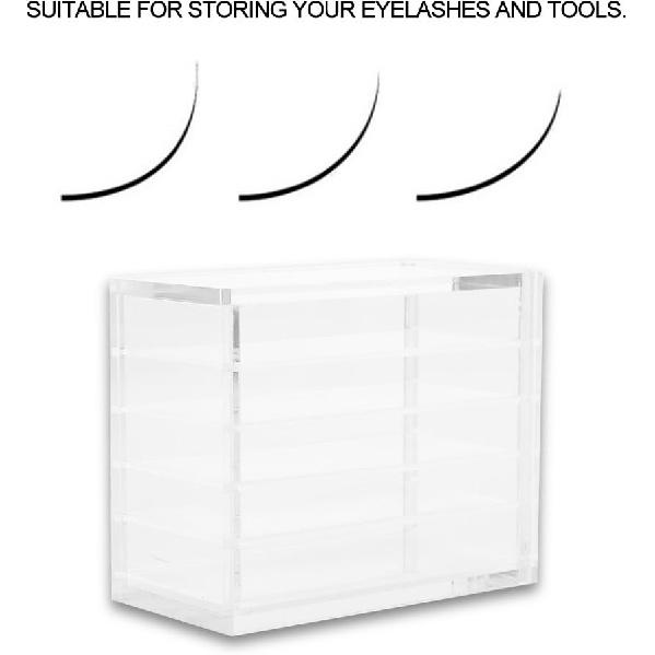 Acrylic Cosmetic Storage Makeup Organizer Clear Eyelash Storage Box Eyelashes Glue Pallet Holders 5 Layers Grafting Eyelash Extension Tool