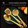 Набор кухонной утвари из нержавеющей стали с золотым покрытием в корейском стиле: Немагнитный половник, ложка с прорезями и лопатка для жарки.