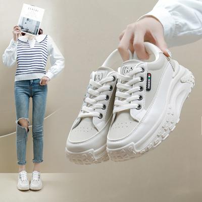 Белые туфли для женщин, весенние, новые, студенческие, корейский стиль, модные, универсальные, на толстой подошве, спортивные, повседневные туфли Q057