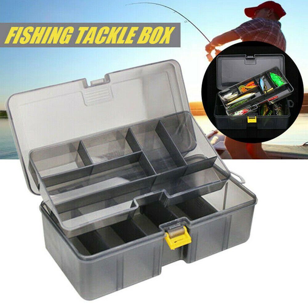 Fashionable Plastic Durable Organizer Double Layers Waterproof Fishing Tackle Box Bait Storage Case