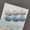 6pcs Glitter Cloud Design White / Blue Color Refrigerator Magnets Set for Kitchen Fridge Home DIY Decoration