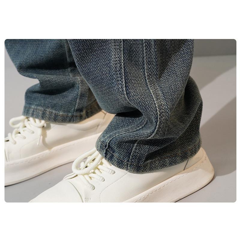 Мужские свободные прямые джинсы весна-осень новый стиль звездное небо узор тонкие повседневные удобные джинсы