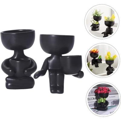 1 предмет Kreative Humanoide Keramik Blumentopf Modernes Design Pflanzer Blumentopf Handwerk Ваза для украшения дома и двора Личное Isierte Geschenk
