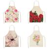 Printed Color Apron Home Cooking Baking Kitchen Anti-stain and Anti-oil Apron Linen Adult Bib Household Cleaning Tools