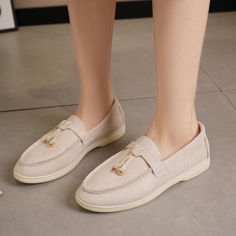 2024 Autumn Casual Flat Shoes for Women Platform Suede Loafers Female Comfortable Soft Sole Single Shoes Ladies Walking Non Slip Shoe