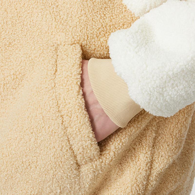 Puma FW22 Color Block Faux Shearling Zip Jacket Unisex Jackets Coffee 539569-20