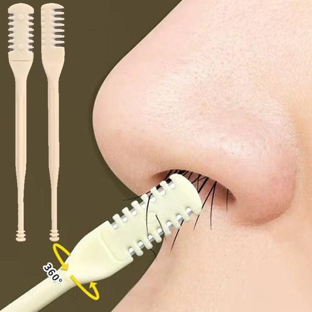 5PCS/10PCS Double Sided Nose Hair Trimmer 360 Degree Nose Hair Scraper Hair Removal