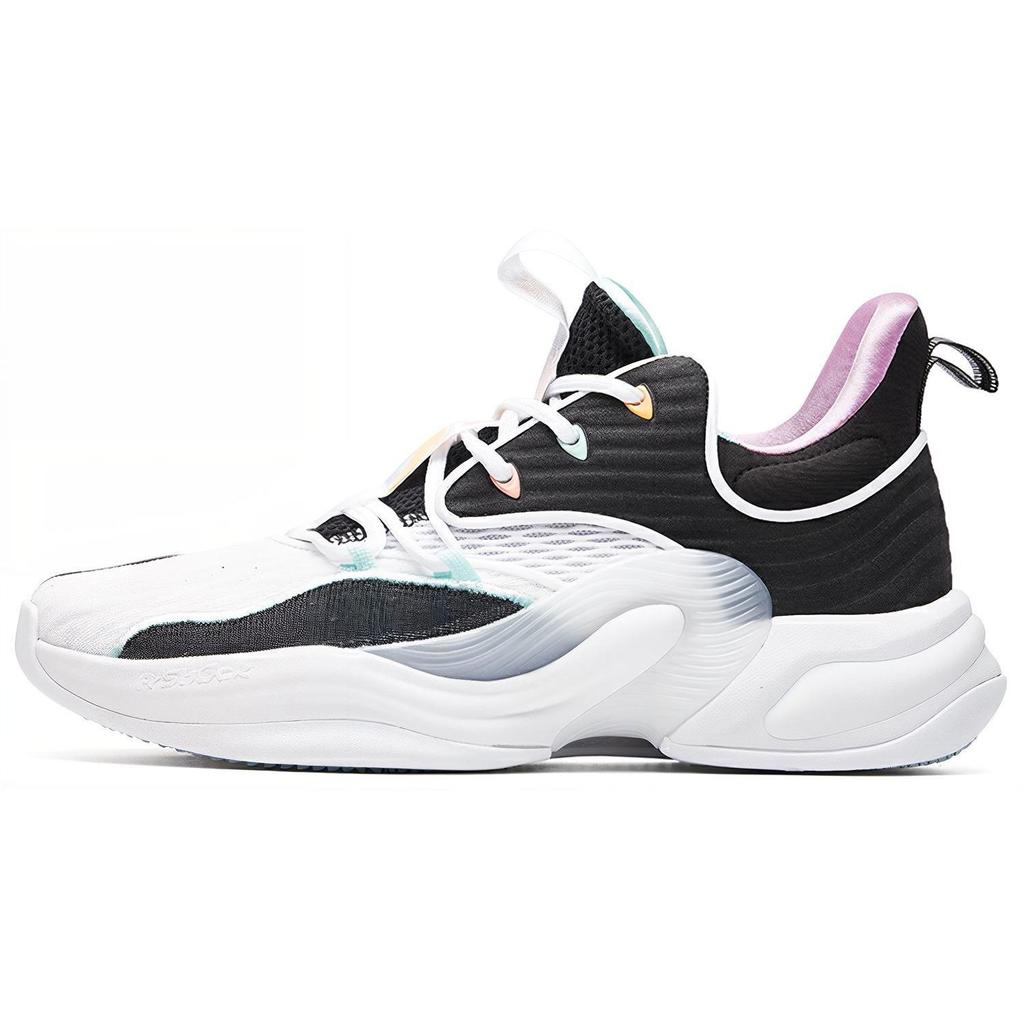 Anta Heat Wave 2 Fabric Synthetic Leather Shock Absorption Non-Slip Wear-Resistant Low-Top Basketball Shoes Men Sneaker Black White Green 112031105-2