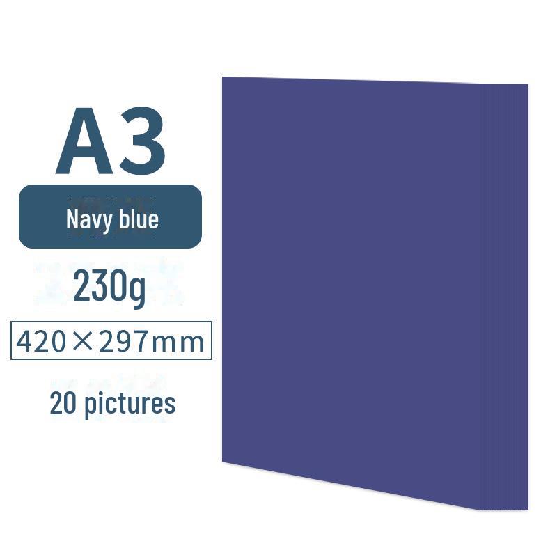 A4 Blue Card Paper Set (230g) - Dark Blue, Lake Blue, Haze Blue, Tibetan Blue, Sky Blue - Ideal for Kindergarten Crafts