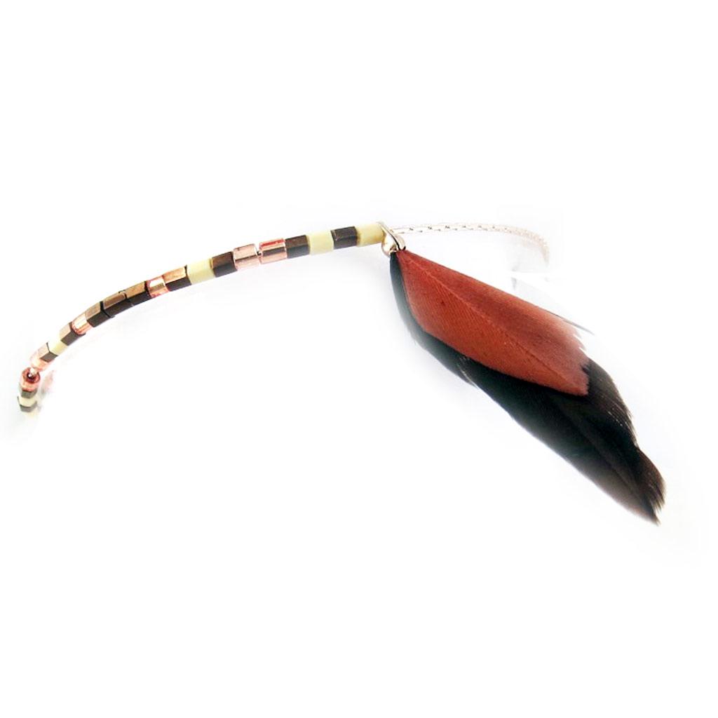 Les Trésors De Lily [N0742] - Bracelet 'Navajos' marron doré