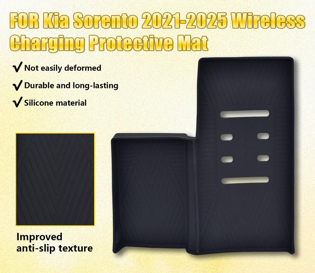 Для Kia Sorento 2025-2025 Беспроводная зарядная панель Автомобильные аксессуары для интерьера Автомобильный телефон Нескользящий коврик для зарядки Силиконовая защитная накладка