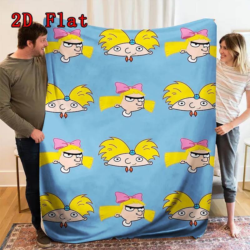 Hey Arnold 2D Flat Pattern Flannel Blanket High quality All Seasons Warmth and Comfort Perfect for Christmas Gifts.MMT0918505