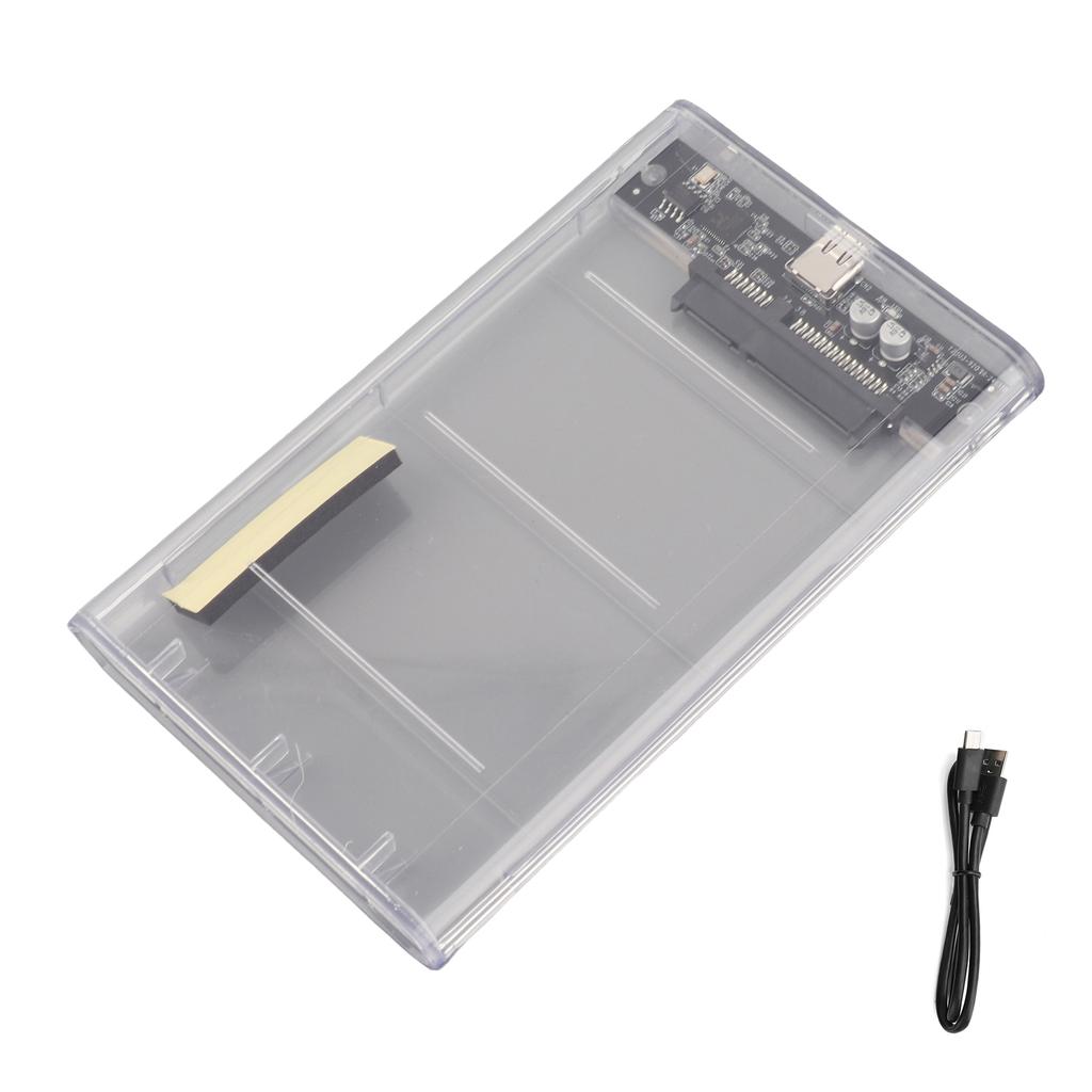Mobile Hard Disk Box Type-C 2.5in Serial Port Transparent SSD HDD Mechanical Enclosure (Not Inclube