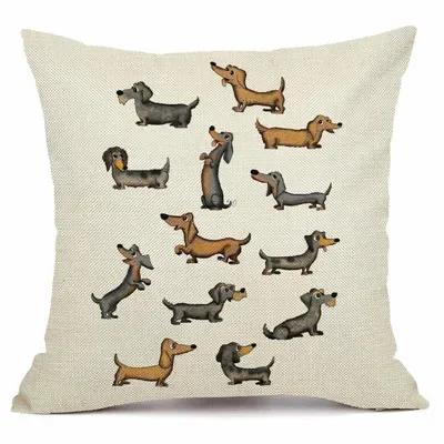 Christmas Sausage Style Cushion Cover Christmas Dog Christmas Home Decorative Pillow Cover Merry Gift 45X45Cm